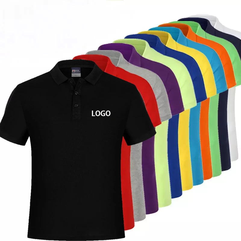 Unisex Custom Polo T-Shirts 100% Cotton Wholesale Short Sleeve Simple Top With  Logo Printed Pattern