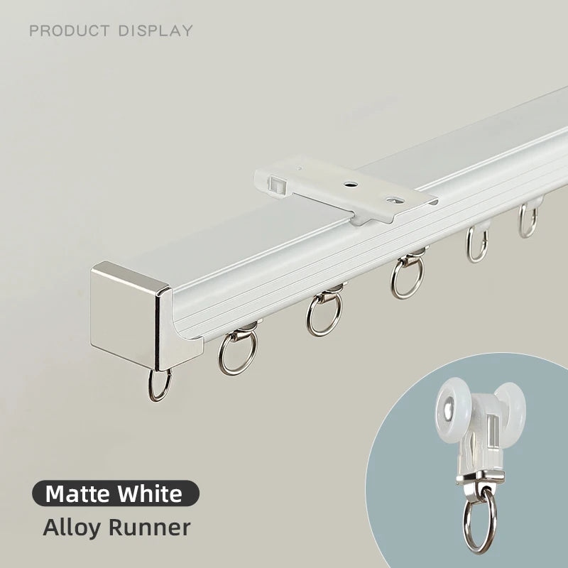 Modern Aluminum Outdoor Smooth Silent Heavy Duty Easy Installation Curtain Rails Reusable Light Leakage Code Curtain Track