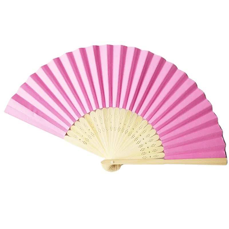 New Product Roseo Japanese Style Paper Wedding Folding Fans for Summer Hoiding Wedding Decoration