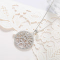 POLIVA Women's 925 Sterling Silver Tree of Life Pendant 3A Cubic Zirconia Rhodium Gold Plated Lovely Diamond Jewelry