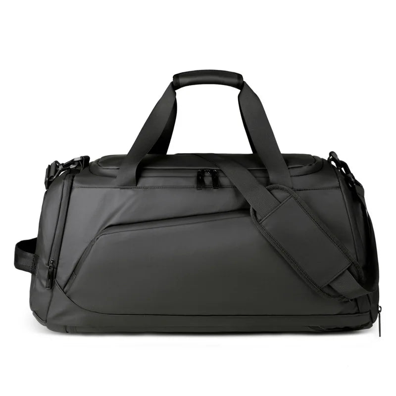 Two Way Use Men's Backpack Travel Bag With Independent Shoe Compartment Dry-Wet Separation