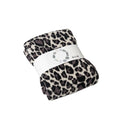 Leopard Print Jacquard Blanket Throw Half Fleece Fabric Microfiber Bedspread Stich Plaid Yarn Fluffy Home Decoration Blanket Ps