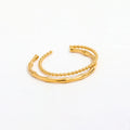 Fenny 18K PVD Plated Wholesale Tarnish Free Hot Seller Personality Dainty Bamboo Cuff Stainless Steel Bracelet for Women