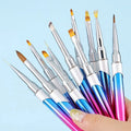 Wholesale Japanese Polish Tool Set Phototherapy Nail Art Brush Metal Handle Nail Pen