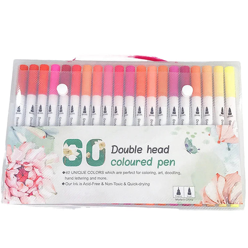 Promotional Watercolor Brush Pen 60 Colors Brush Tip Painting Water Color Marker Pen Set for Kids and Adults for Drawing