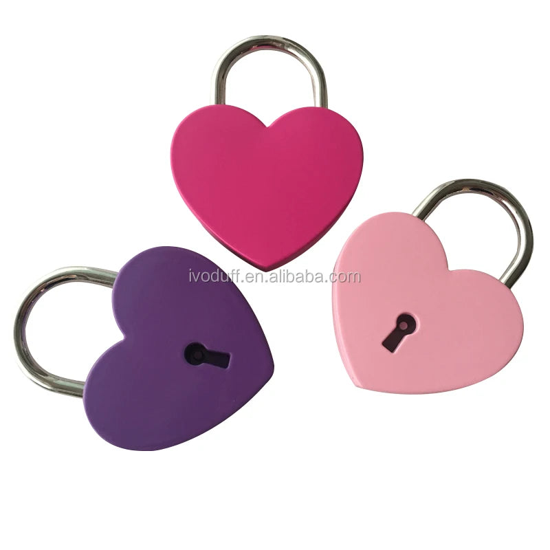 Ivoduff 45*59mm Big Heart Shape Padlock Wholesale love Heart Lock with Key