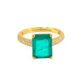 925 Sterling Silver Fashion Jewelry Rings Gemstone Paraiba Zircon Tourmaline Adjustable Gold Plated Rings Jewelry Women