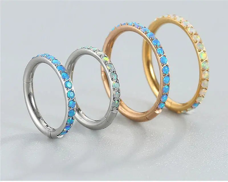 Evorte G23 Titanium Children's 18K Gold Plated Septum Clicker Hoop Ring Nose Labret Ear Tragus Cartilage Daith Helix Nipple