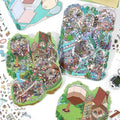 4 Sheets Per Pack 2.5D Miniature Landscape Decals My Cabin Five Bomb Series Handbook Fun Collage Decorative Stickers