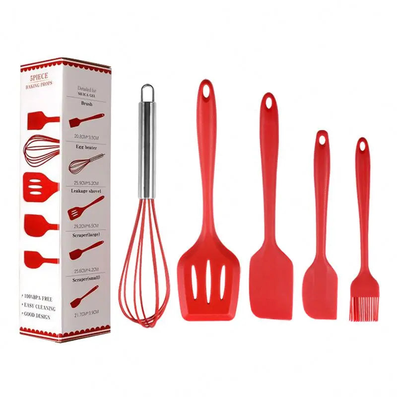 5 Pieces in 1 Set Cooking Tools Kitchenware Soft Silicone Kitchen Tools Utensil Set Kitchen Accessories