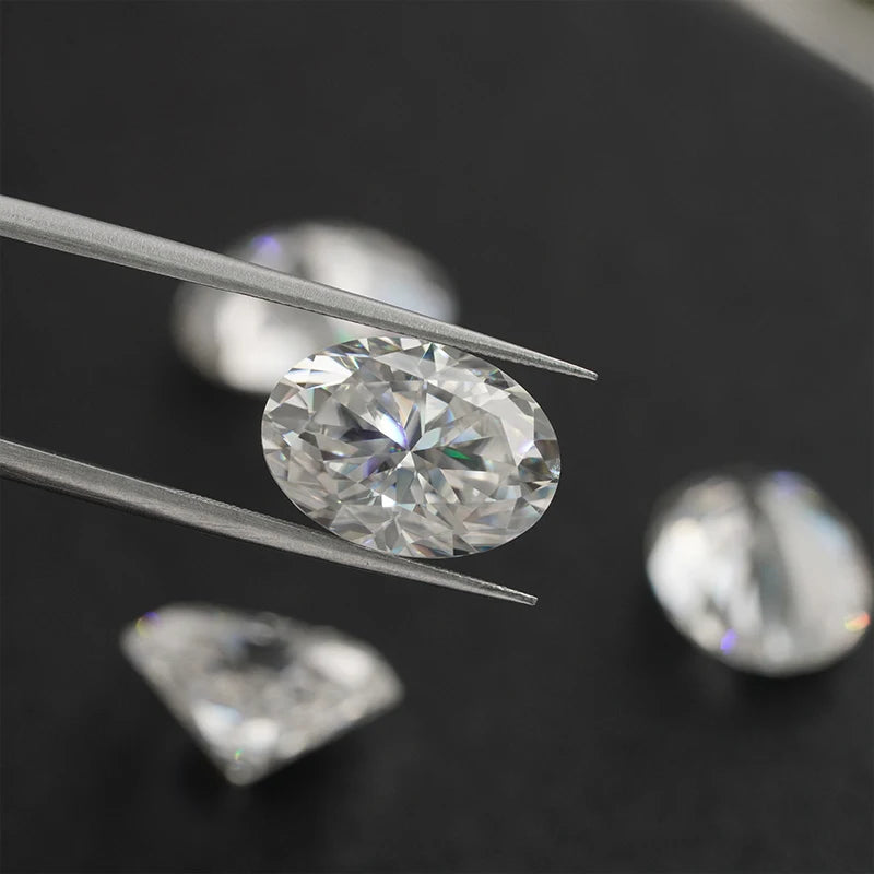 Starsgem Top Grade 7*9mm 2ct Oval Shape Synthetic Moissanite Loose Stone VVS VVS1 Round Brilliant D Color White Loose Moissanite