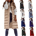 S-5XL New Arrival Fashion Casual Solid Color Turn-down Collar Sleeveless Cardigan Hooded Long Coat Female Clothing