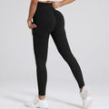 New High Waist Elastic Tummy Control Pants Tight Compression Ribbed Knitted Yoga Pants Seamless Leggings Track Pants for Women