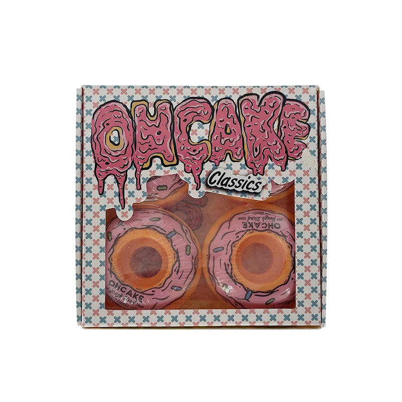 Discount Brand OEM Printed 52mm Flat Skateboard Wheels 80% Rebound 101A 102A Cardboard Packaging ABEC-7 Bearing Skateboard Parts