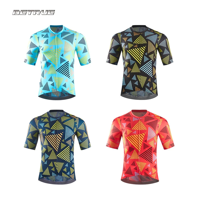 Custom Cycling Jersey Men's Short Sleeve Breathable Quick Dry Team Bike Clothing OEM Wholesale Pro Uniform