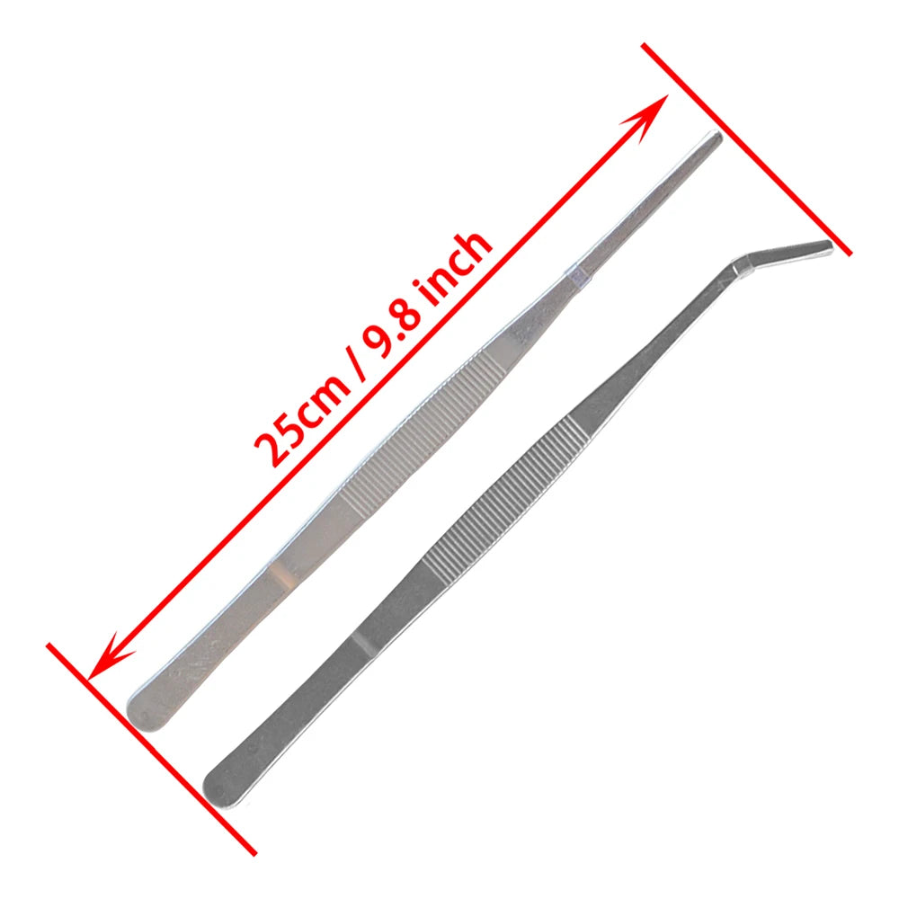 25cm 9.9 Inch Insect Tweezers Stainless Steel Reptile Tweezers Curved for Lizaards Gecko Spider Tarantula