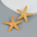 Wholesale Gold Plated Starfish Pendant Earrings Trendy Ocean Style Geometric Huge Jewelry for Women