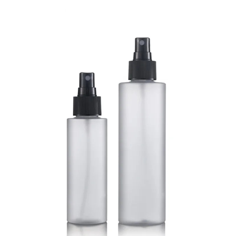 Hot Sale PET 100ml 200ml Frosted Plastic Spray Bottle Flat Shoulder Toner Bottle With Pump
