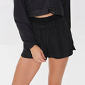 OEM Manufacturer Side Split Adjustable Waist Custom Sports Workout Sweat Gym Shorts for Women