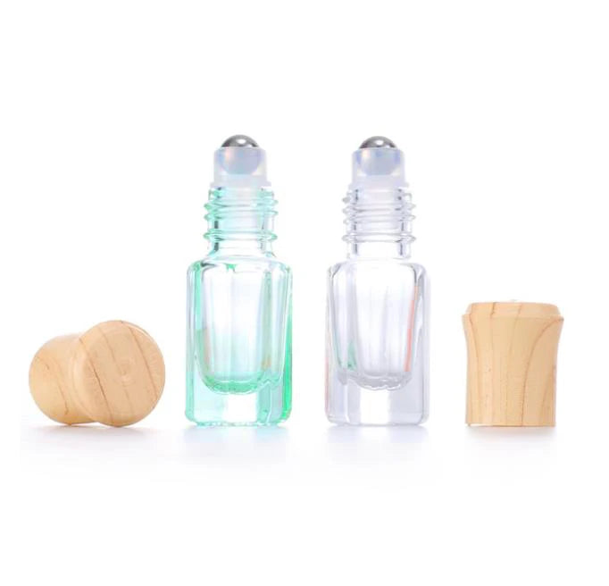 Roll on 3ml 6ml 12ml Octagon Attar Glass Bottle Empty Perfume Oil Fragrance Roll on Bottle with Ball
