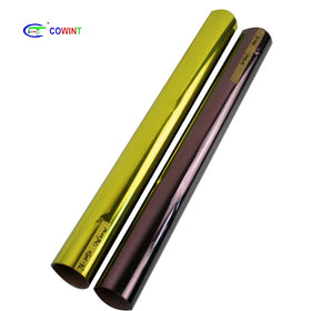Cowint Stockmetallic Double Color Gold Label Rolls Hot Holographic White Pigment Foil for Plastic Fabric Washable Hot Stamping