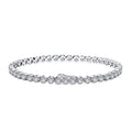 RINNTIN SB133 Fine Jewelry 925 Sterling Silver Tennis Bracelet Pulsera Cubic Zirconia CZ Diamond Tennis Bracelet for Women Men