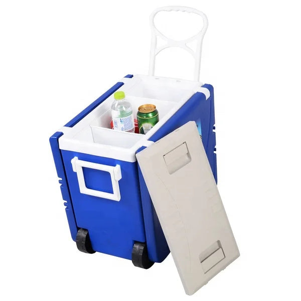 TR-28L Outdoor Picnic Cooler Folding Cooler Table Sets Cooler Box Trolley
