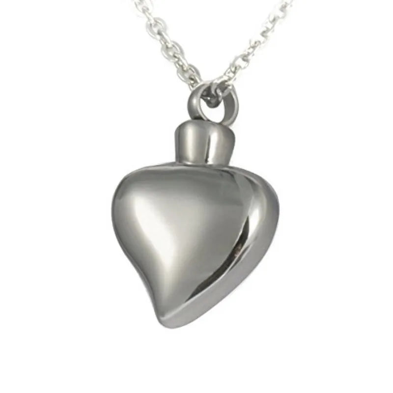 Stainless Steel Love Heart Cremation Pendant Urn Necklace Ashes Keepsake Memorial Jewelry Ash Holder Heart Locket Urn Cremation