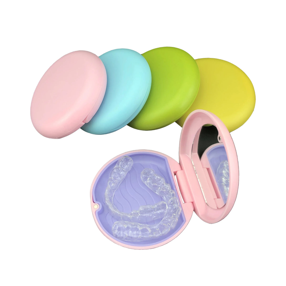 Magnetic Orthodontic Retainer Box Denture Box With Mirror Travel False Tooth Storage Box Dental Braces Retainer Case