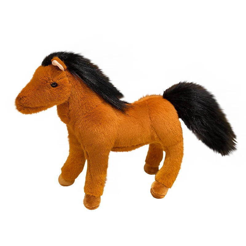 Creative Wholesale Stuffed Horses Doll Cuddly Plush Horse with Long Tail Cute Simulation Horse Stuffed Animal Toy