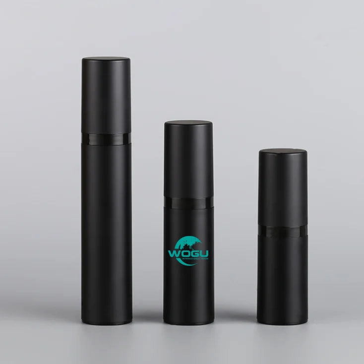 Hot Sale Matte Black Skincare Vacuum Serum Bottle 15ml 30ml 50ml Empty Cosmetic Packaging Toner Spray Airless Pump Bottle