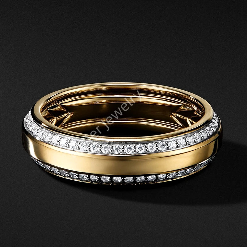Luster Jewellery 10/14/18k Wedding Band Vvs Gold Ring Designs for Men With Engagement