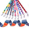Custom Dog Leash Durable Polyester Geometric Luxury Bright Colors Fancy Printing Dog Leash