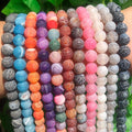 Wholesale Matte Weathered 6/8/10MM Stone Beads Frosted Cracked Agates for DIY Jewelry Bracelet