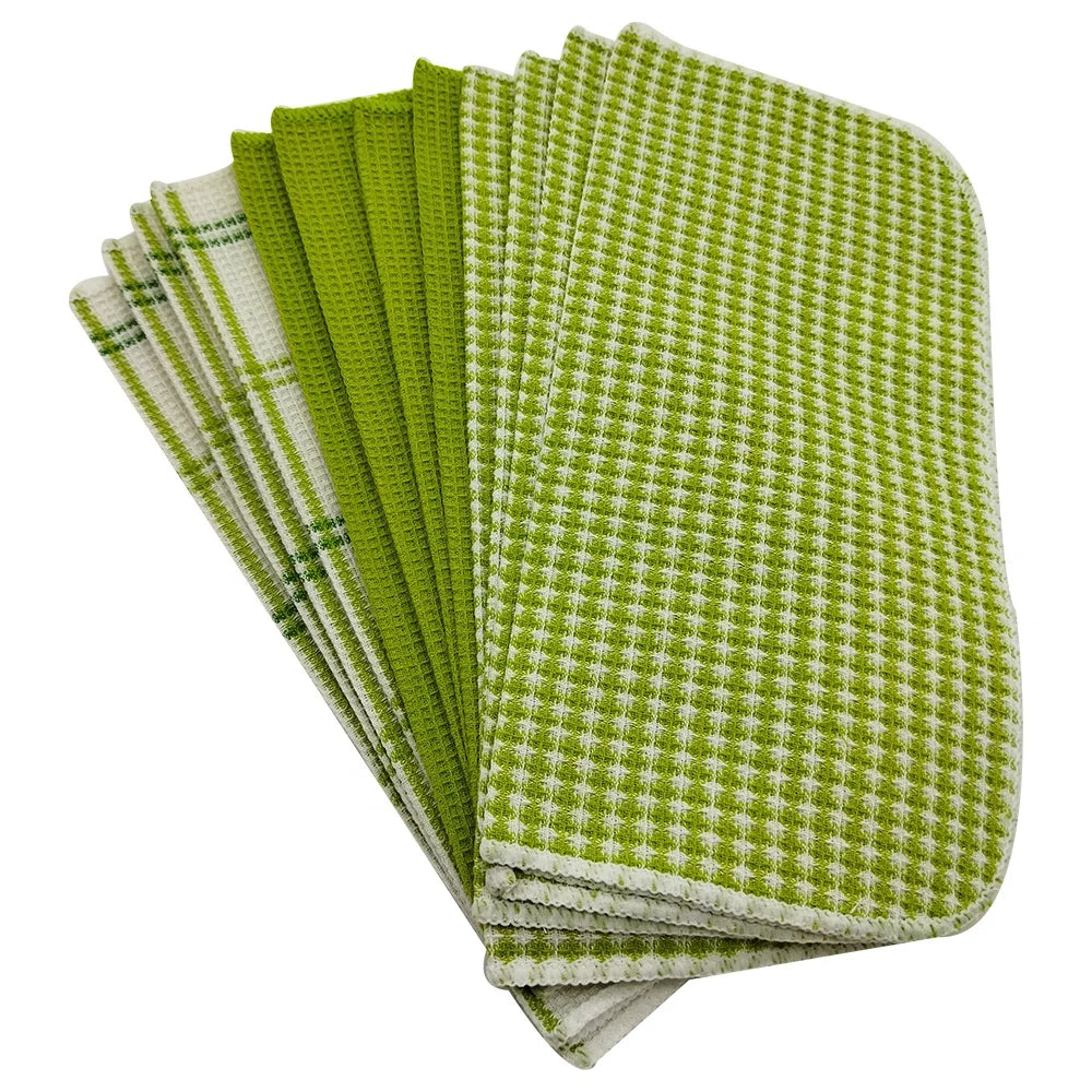 DAHUI Hot Sale Organic Cotton Towel Set Eco Friendly 100% Cotton Kitchen Towel Set Lattice Branded Cotton Towel