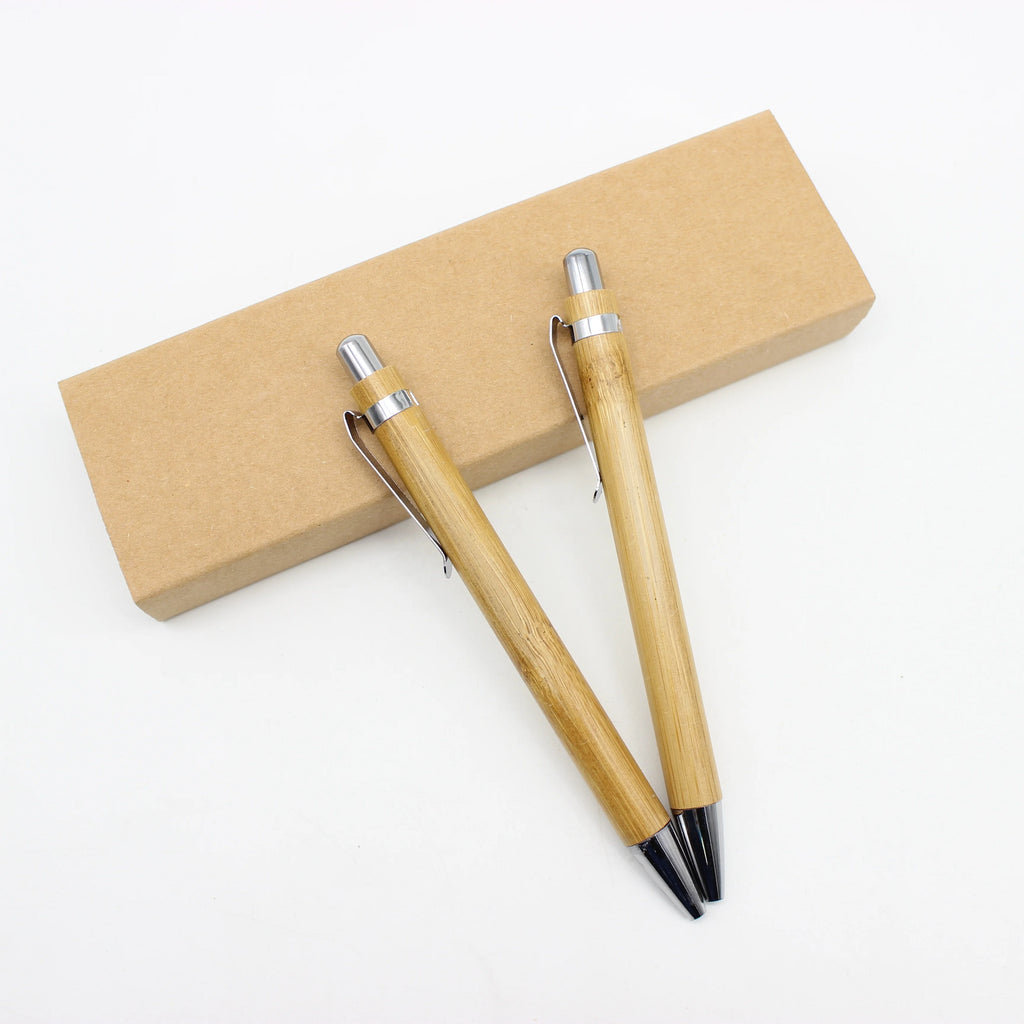 Custom Eco Friendly logo Wooden Pen With case Gift Pen Set Bamboo Stylus Pen Set With Box