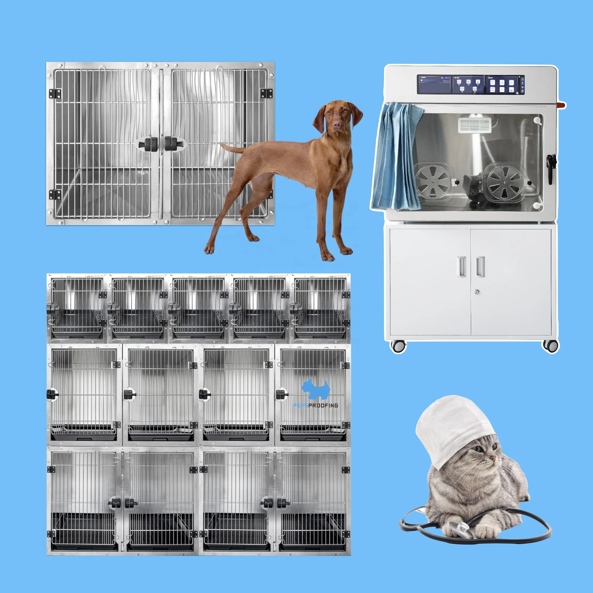 For Multifunction Solid Eco-Friendly Easy to Install Heavy Duty Dog Cage Strong Metal Kennel and Crate for Medium