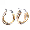 Women Face Statement Stainless Steel Triple Hoop Earrings Jewelry Earring Manufacturer Supplier China