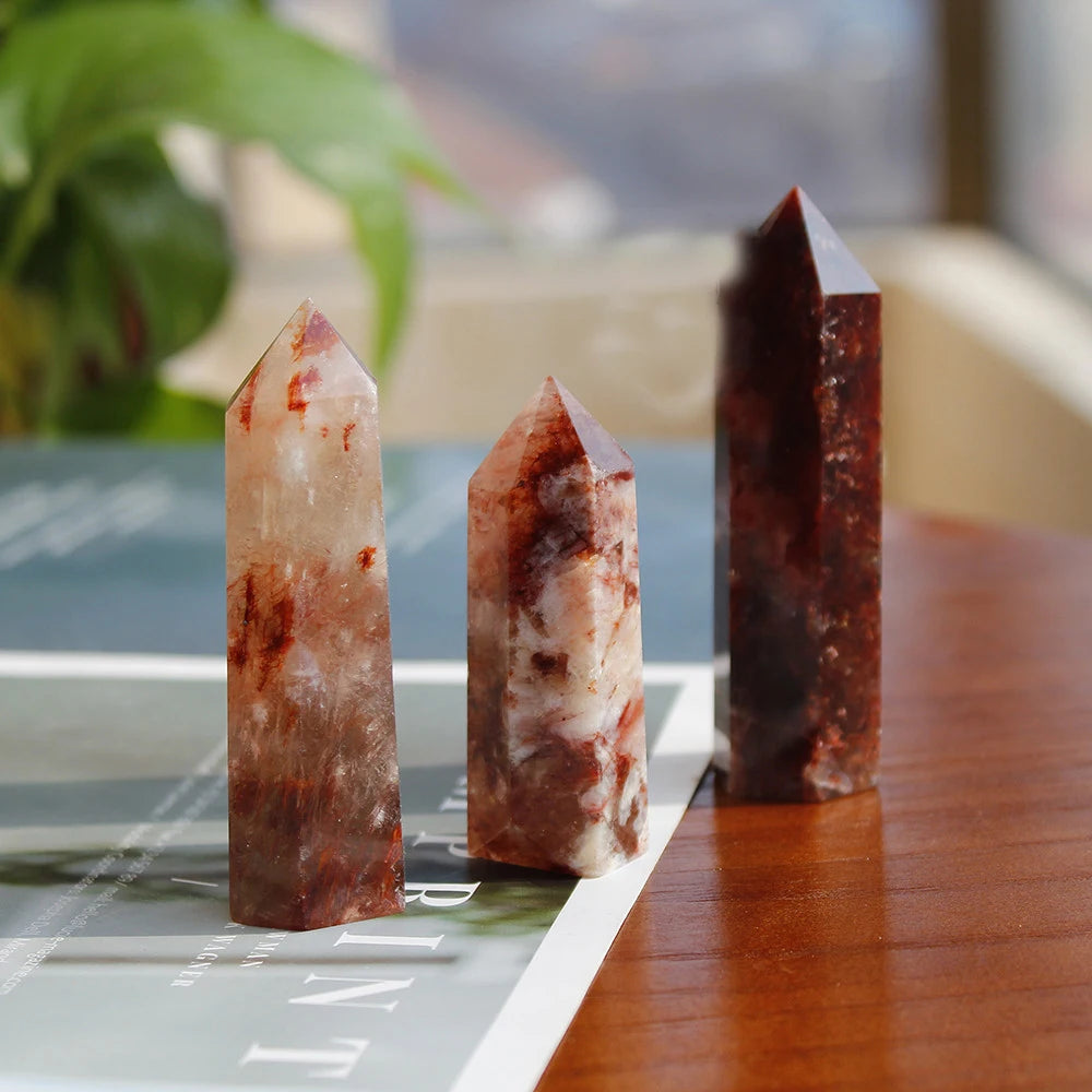 Tangerine Quartz Crystal Wand Natural Polished Pointed Faceted Prism Bar for Home Decoration Love Gift European Feng Shui