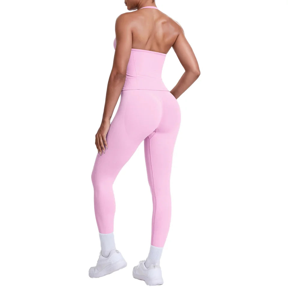 YS025 Women's Premium Gym Activewear Set High-Impact Fitness & Yoga Canvas Sports Clothing for Summer Workouts