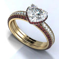 CAOSHI Jewelry New Beautiful Independent Heart Red Diamond Ring Micro Set Women Lady Dainty Two Color CZ Gold Heart Rings Girls