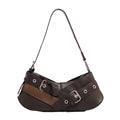 Vintage Belts Deco Women Shoulder Bags Designer Armpit Bag Punk Motorcycle Bag Luxury Pu Leather Lady Handbags