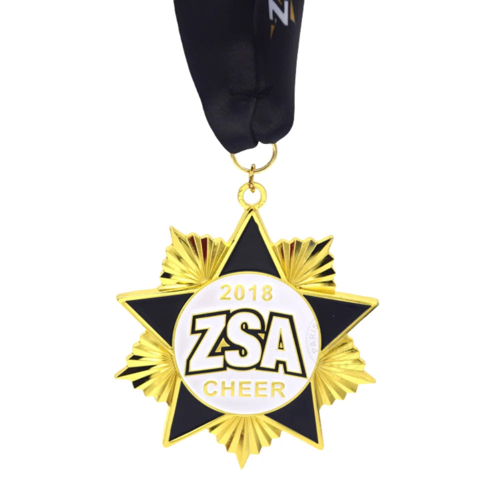 Free Sample Personalized 3d Rhythmic Gymnastics Medal Trophy Dance Medallion ZSA CHEER Star Medals