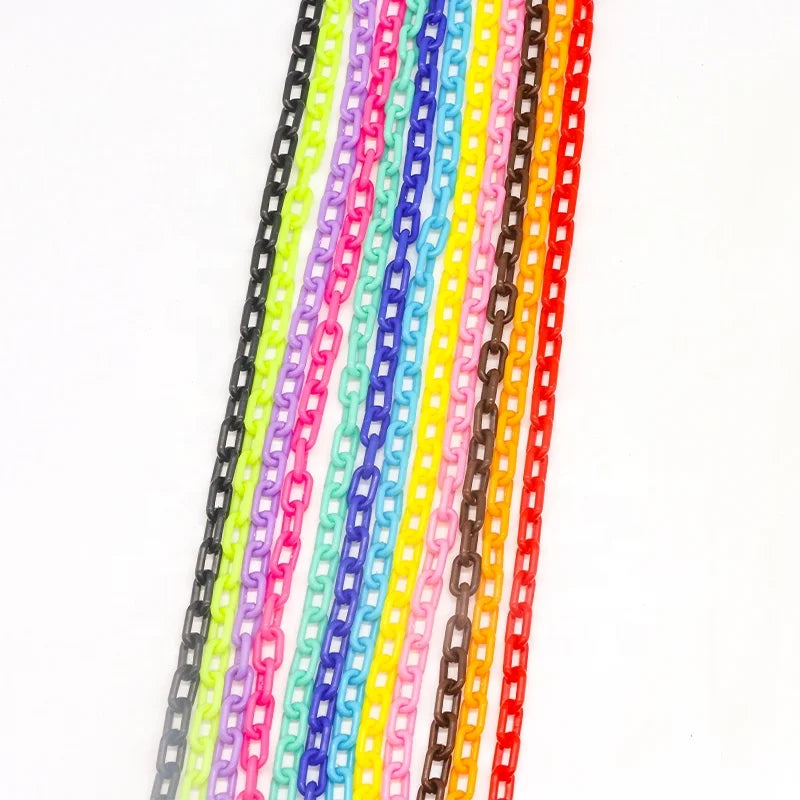 50cm Length Wholesale Colorful Acrylic Chain Fashion Men Women's Neck Chain Links for Eyeglass Necklace Bags Accessories