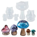 5pcs Mushroom Resin Molds Set 5 Different Sizes Silicone Molds for Epoxy Resin Casting for Home Decors