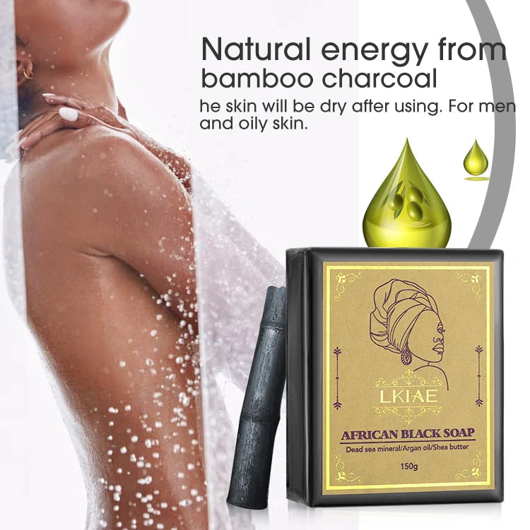 Natural Darkening African Back Brightening Organic Bamboo Charcoal Soap Bar for Black Skin