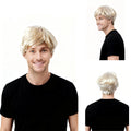 Premium Men's Short Straight Blonde Wig Heat Resistant Synthetic With Natural Hairline Hair Accessory for Daily Party Cosplay