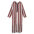 2024 Spring and Autumn New Fashion Casual Men's Robe Hoodie Digital Printed Colored Striped Long Muslim Outerwear