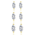 CZCITY Free Shipping Horse Eye Cutting Zirconia Zircon Gold Earring Women Sterling Silver Jewelry Stud Earrings Gold