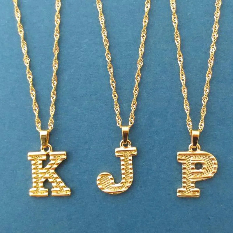 Fashion 18k Gold Plated Stainless Steel Chain Man/Women a to Z Initial Letter Alphabet Stainless Steel Necklace MegaBDM